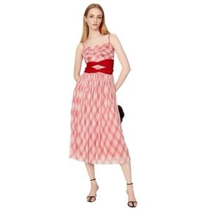 Adam Lippes Red Bow Front Cami Midi Dress Women’s US 4